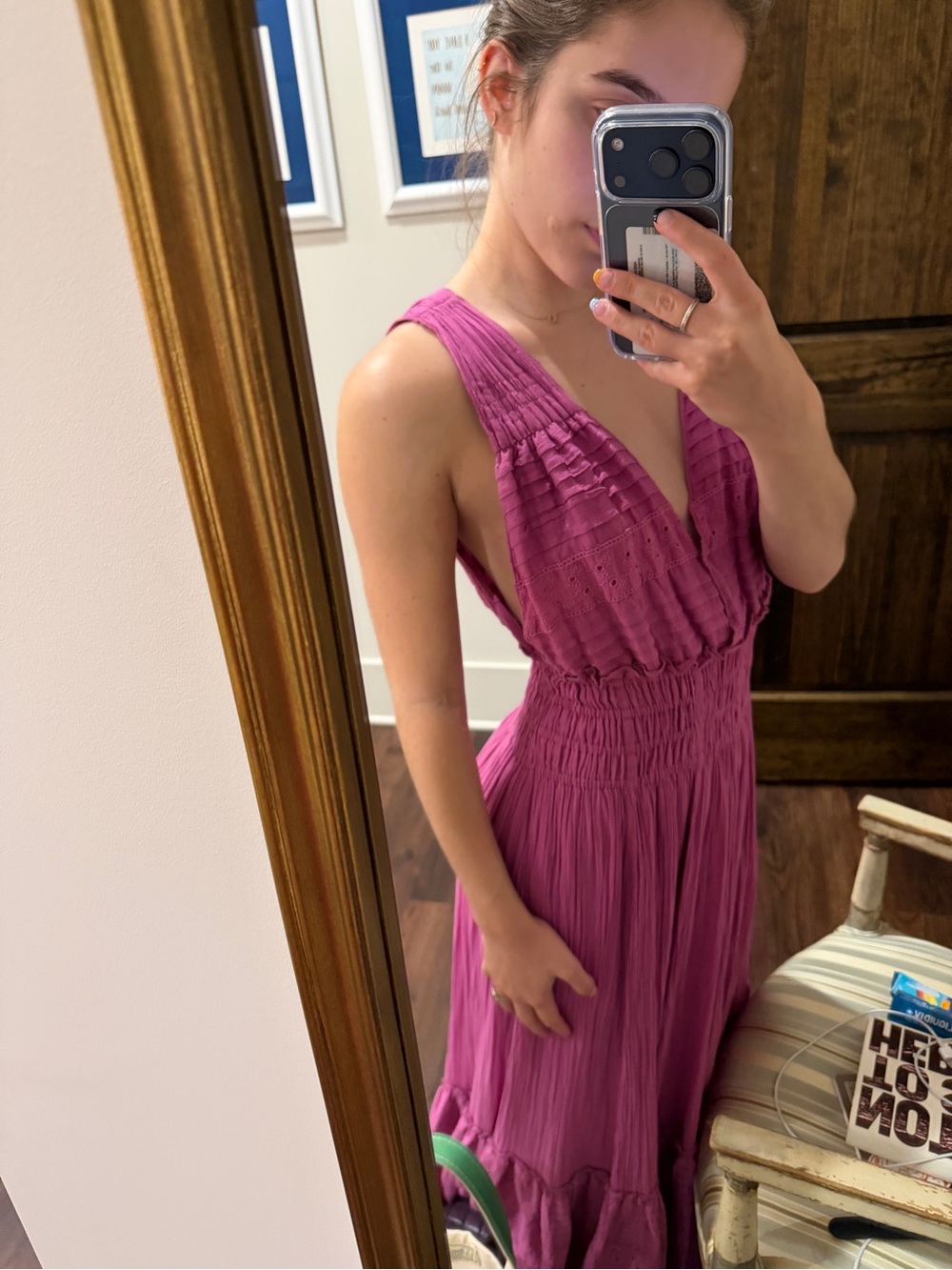 Free People Sleeveless V-Neck Pink Maxi Dress